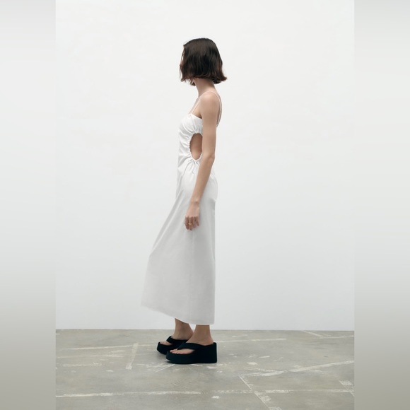 Zara white cutout midi dress - Picture 3 of 9